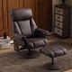 preview thumbnail 19 of 27, MCombo Swivel Recliner with Ottoman, Reclining Chair with Massage, Faux Leather Lounge Chair