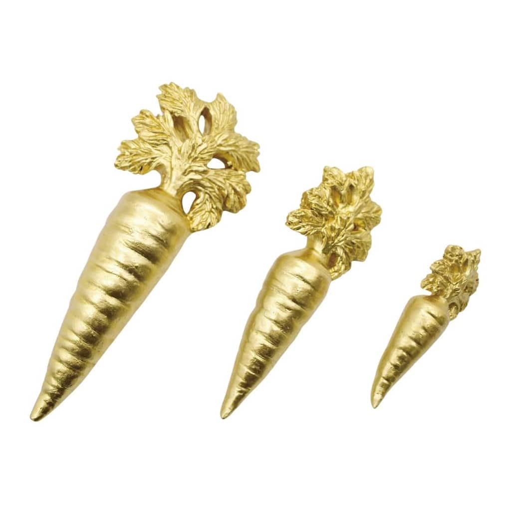 Transpac Resin Gold Carrots Set of 3 Home Decorations Easter