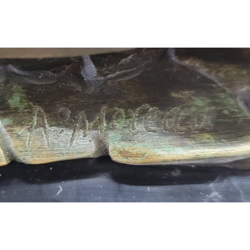 Man Riding Moped Bike Solid Bronze Sculpture Memorabilia Collectible Artwork