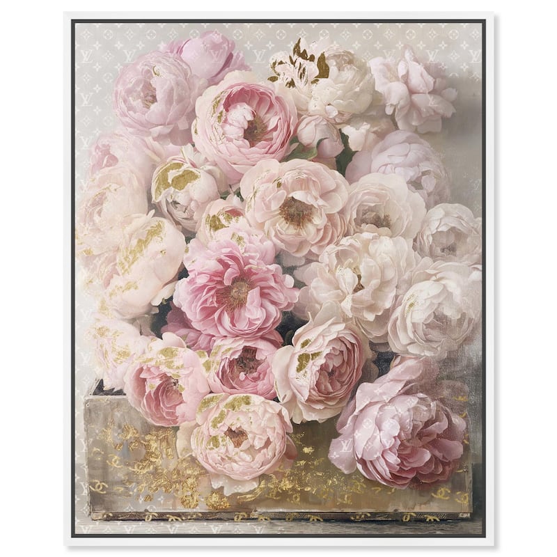 Beautiful Glam Floral Case Canvas by Art Remedy - White - 30" x 36"