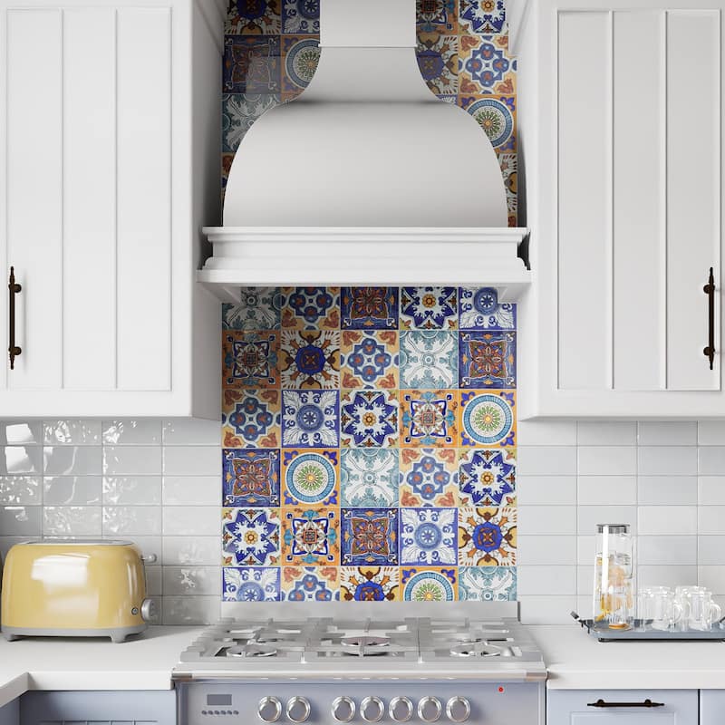 Merola Tile Provincial Deco Prado 6" x 6" Porcelain Wall Tile - (1 Tile)