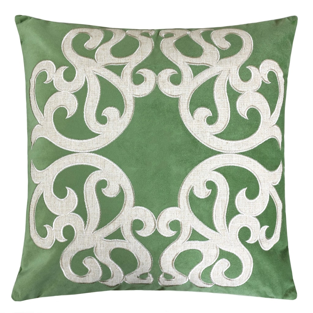 Vintage Vine Throw Pillow Set of 2, 20"x20" Polyester Velvet Cushion Covers with Hidden Zipper