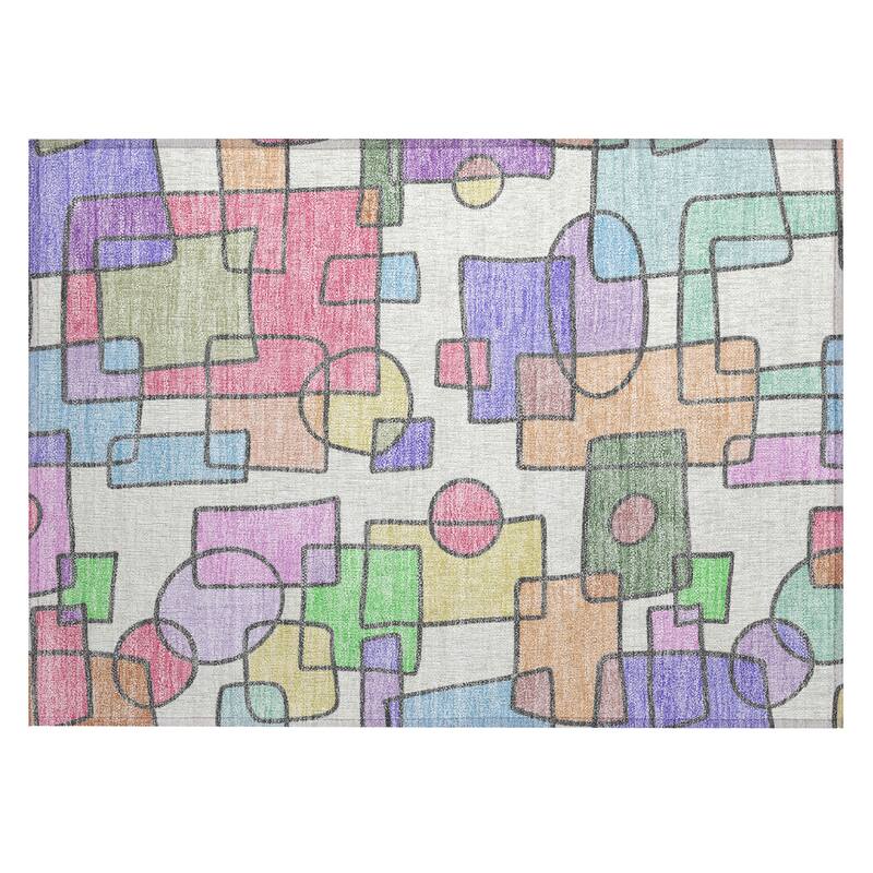 Machine Washable Indoor/ Outdoor Contemporary Prenner Chantille Rug