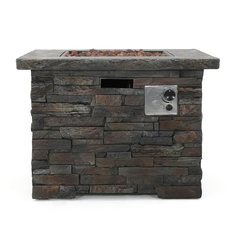 Square Outdoor Patio Gas Burning Fire Pit