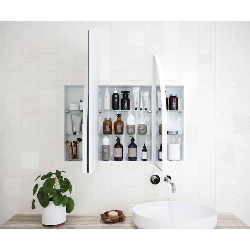 Glass Warehouse SC3-AR-48X32 Aria 48" x 32" Framed Triple Door - White