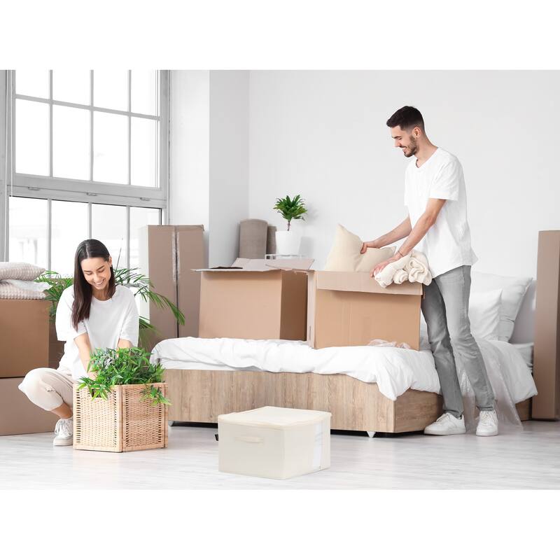 1 Pack Clothes Storage, Foldable Storage Bags for Organizing Bedroom, Clothing, Closet Organizers and Storage with Handles
