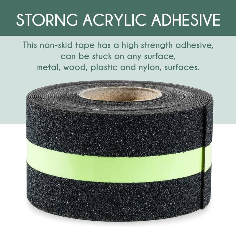 Non-Slip Glow In The Dark Tape - Heavy Duty Grip Tape For Stairs - Waterproof Safety Anti Slip Tape For Staircase, Dark Areas