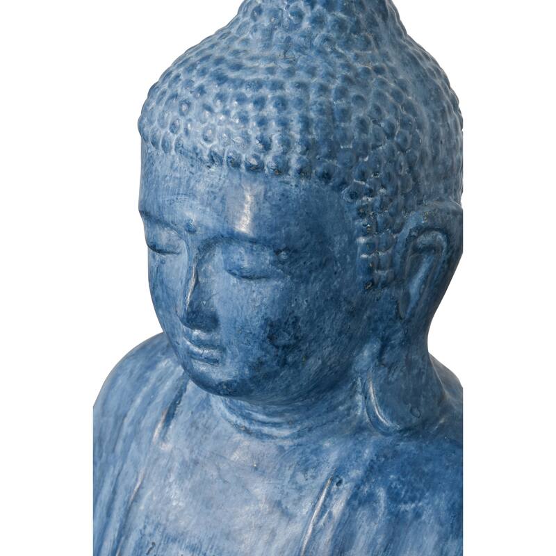 Sitting Buddha Lotus Blue Wash Finish