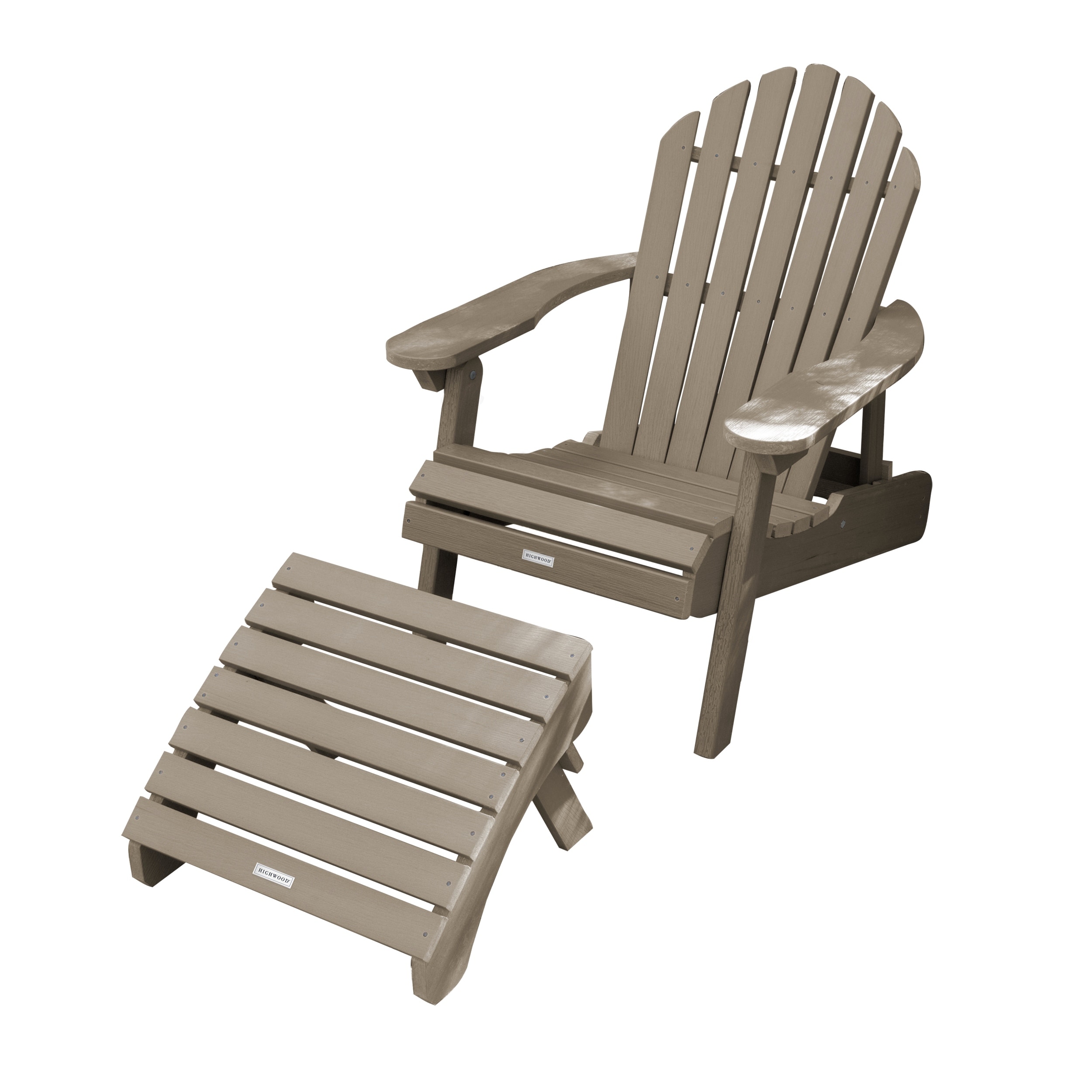 HIGHWOOD Folding Adirondack Chair and Folding Ottoman