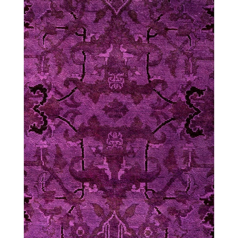 Contemporary Overdyed Wool Hand Knotted Area Rug - 5' 1" x 7' 8"