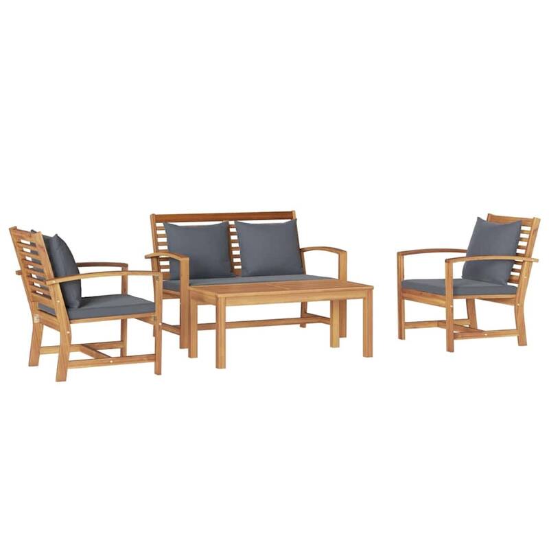 vidaXL Garden Sofa Set Natural Solid teak wood - 37 x 18 x 16