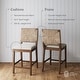preview thumbnail 18 of 40, Beacon Bohemian Boucle Bar Stool, Upholstered Counter Height Chair with Solid Wood Frame and Woven Seagrass Back