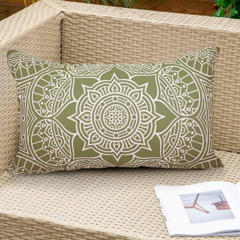 Decorative Indoor/Outdoor Reversible Throw Pillows with Insert (Set of 2)