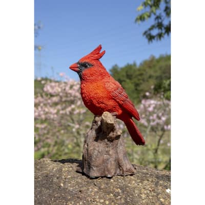 Hi-Line Gift MOTION ACTIVATED SINGING CARDINAL STANDING STUMP