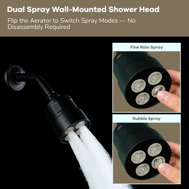 Thermostatic Shower System with 9 in. Rain Shower Head, 4 in. Wall Mount Shower and Handheld Shower, 3-Spray Shower Faucet Set