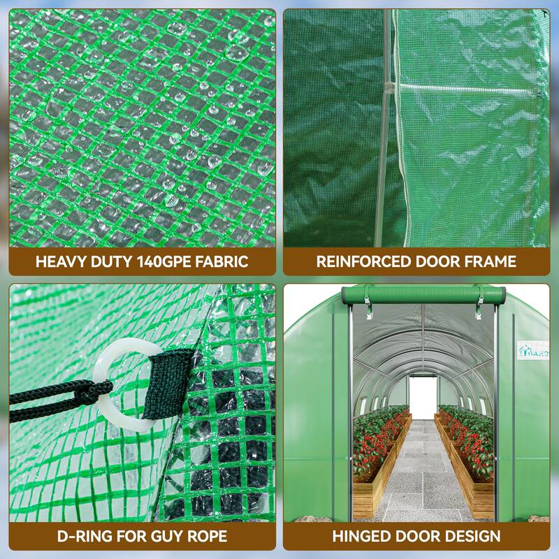 Moasis Greenhouse with Reinforced Steel Frame PE Cover
