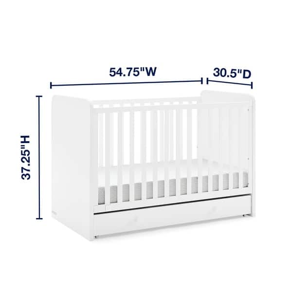 dimension image slide 5 of 8, Graham 4-in-1 Convertible Crib with Storage Drawer - Greenguard Gold Certified