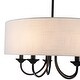 preview thumbnail 11 of 10, Rennnsan 5-Light Traditional Drum Fabric Chandelier for Dining Room - 19.69 in. W x 21.65 in. H