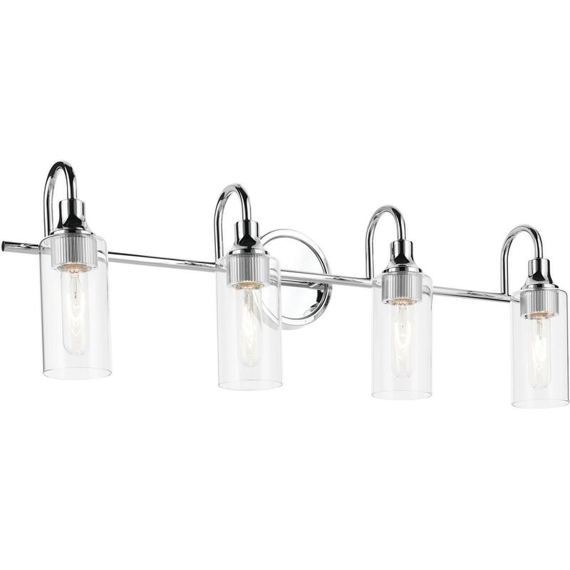 Kichler 55212 Kavi 4 Light 32" Wide Vanity Light with Clear Glass - Chrome