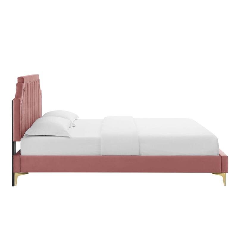 Sienna Performance Velvet Twin Platform Bed