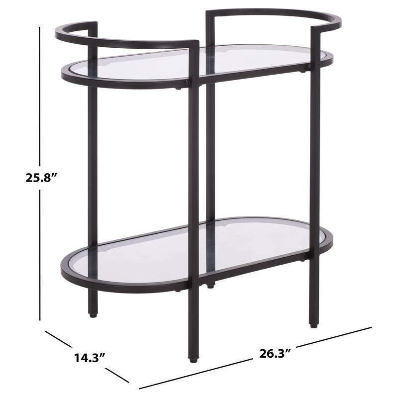 SAFAVIEH Home Inessa 2 Tier Bar Cart - 26"W x 14"D x 26"H