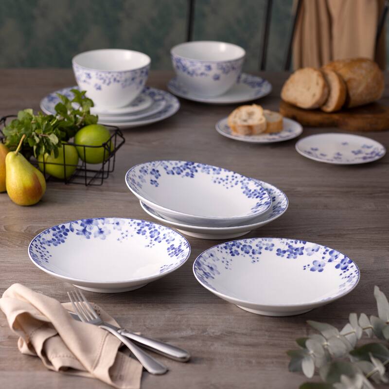 Bloomington Road Blue Set of 4 Pasta Bowls, 9-1/4", 26 oz.
