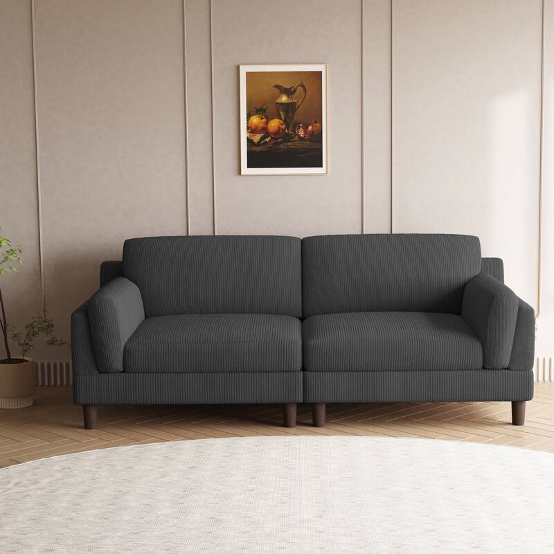 Modern 90" Loveseats Corduroy Sectional Sofa