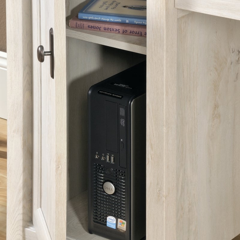 Anmytek Light Oak Writing Desk with 3 Drawers and X Base Farmhouse Home Office and Study Desk