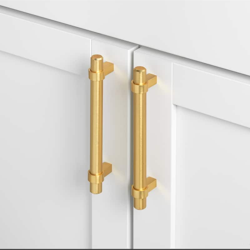 GlideRite 5-inch Solid Satin Gold Euro Cabinet Bar Pulls (Pack of 25) - 25 Pack
