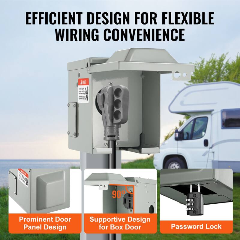 RV Power Outlet Box for RV Camper Trailer Motorhome - 50 Amp