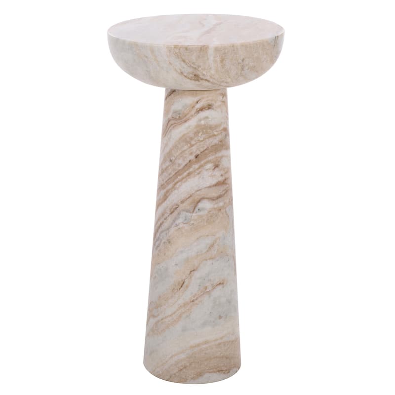 SAFAVIEH Couture Glendale Round Marble Accent Table - 10"W x 10"D x 20"H