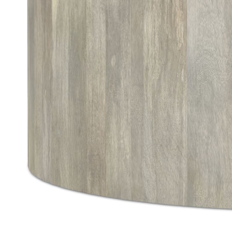 WYNDENHALL Hillmount SOLID MANGO WOOD 36 inch Wide Round Contemporary Drum Coffee Table & Fully Assembled - 36"d x 36" w x 14"h