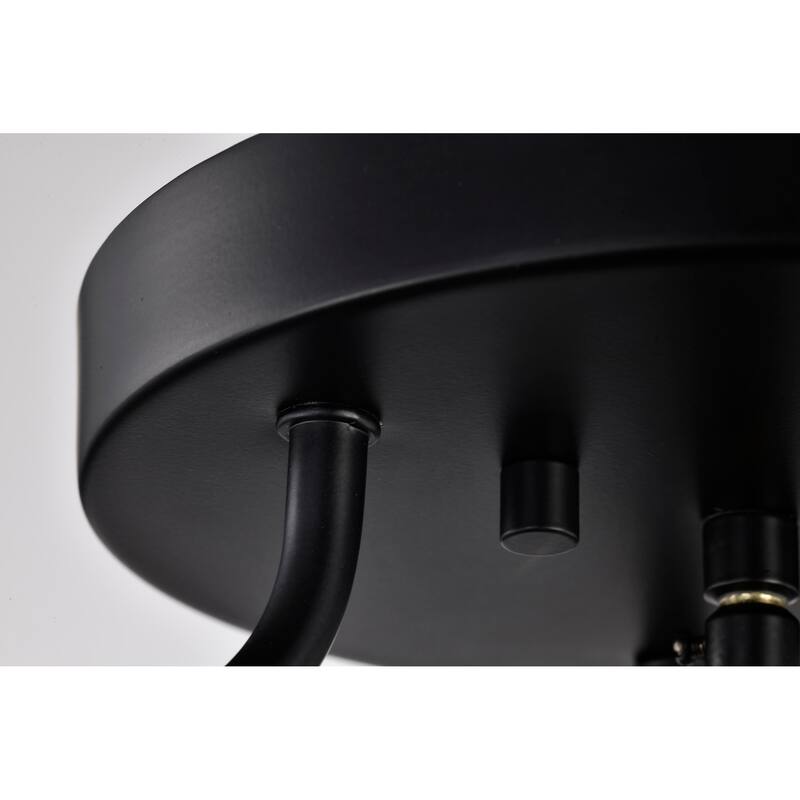 Amado 3 Light Semi Flush Mount - Matte Black Finish - Clear Glass