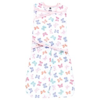 Hudson Baby Infant Girl Convertible Swaddle Sleep Sack, Pastel Butterfly