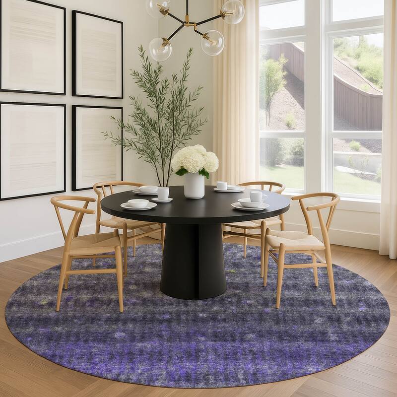 Machine Washable Indoor/ Outdoor Abstract Ombre Chantille Rug