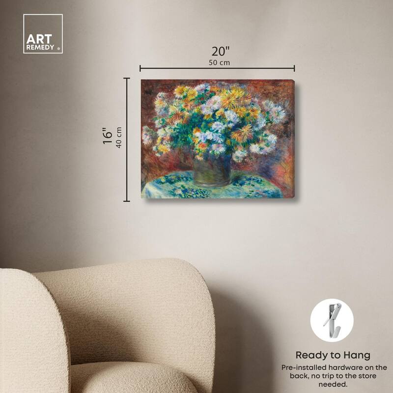 Renoir Chrysanthemum Canvas by Art Remedy, Gallery Wrapped