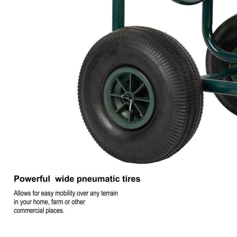 Iron Four-Wheel Hose Reel Cart