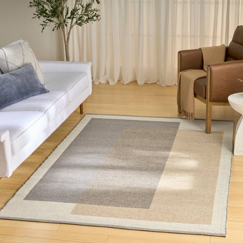 Nourison Copenhagen Flatwoven Wool Indoor only Geometric Area Rug - 5' x 7' - Ivory/Multicolor