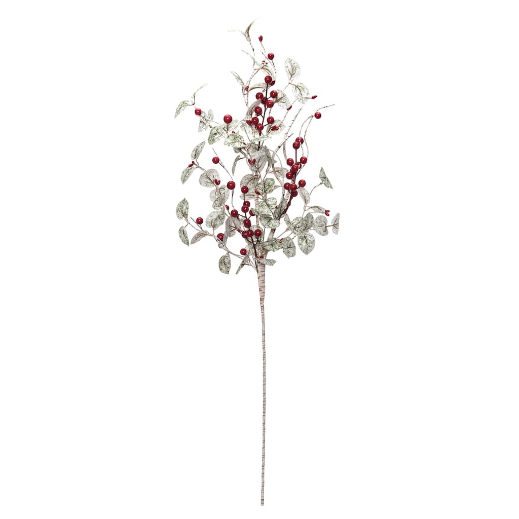 Transpac Fabric 32 in. Multicolor Christmas Winterberry Spray