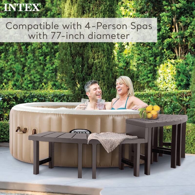 Intex 28514E 2 Medium PureSpa Accessories Benches, Compatible w/ 4 Person Spas - 14.81