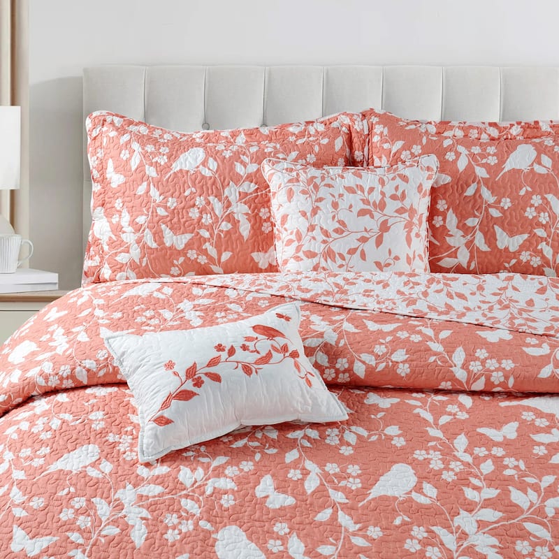 Serenta Birdsong 6-piece Quilted Bedspread Coverlet Set