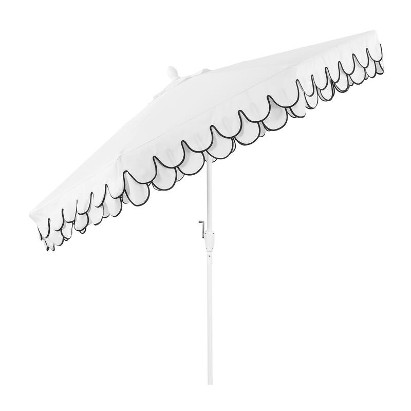 9ft Fringe Patio Umbrella Auto-Tilt, Crank, by JONATHAN Y