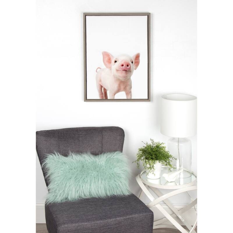 Sylvie Baby Piglet Animal Print Framed Canvas Wall Art by Amy Peterson