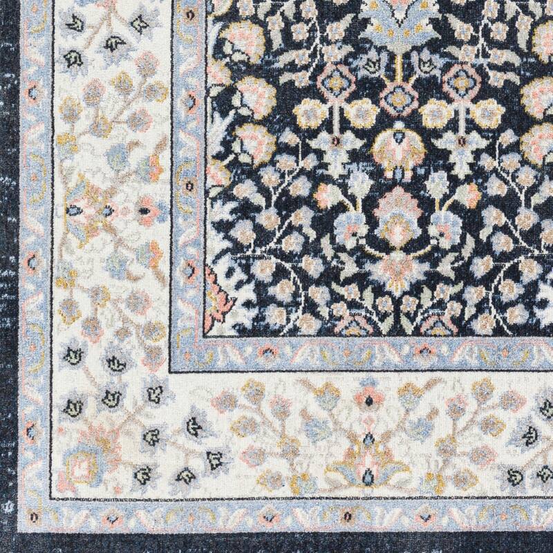 Livabliss Lavadora Oriental Floral Machine Washable Area Rug