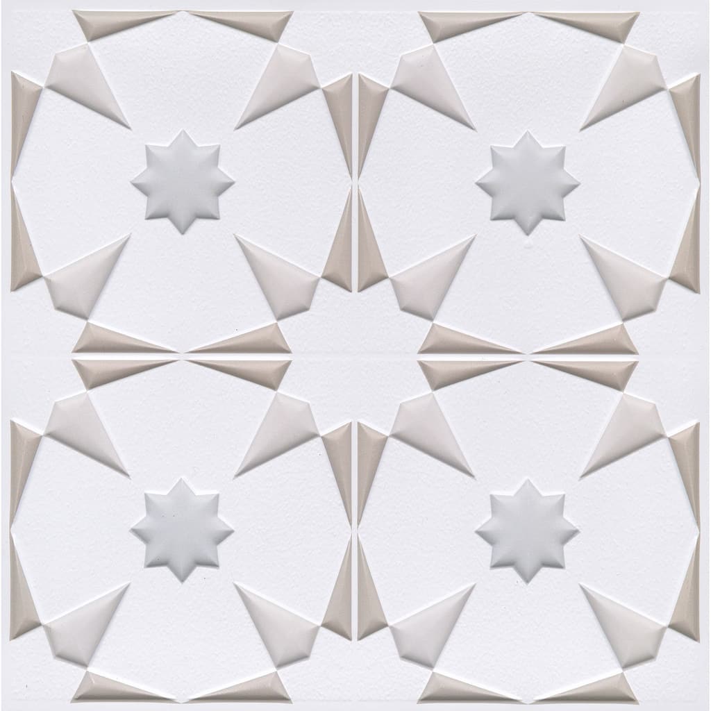 InHome Neutral Vega Peel & Stick Embossed Tile Backsplash