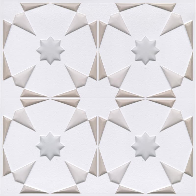 InHome Neutral Vega Peel & Stick Embossed Tile Backsplash