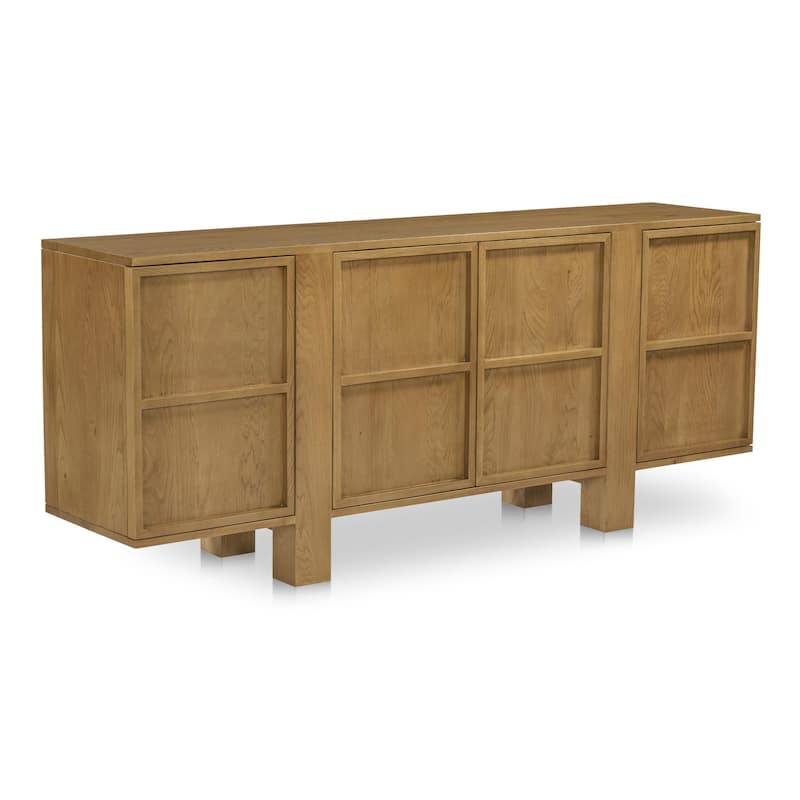 NADAAL STUDIOS Vionette, Four Doors Sideboard With Solid Oak - 74"W x17"D x31"H