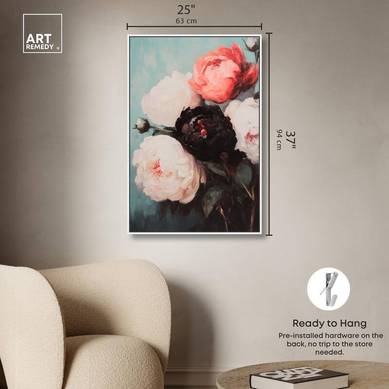 Three Shades of Peony I Canvas by Art Remedy