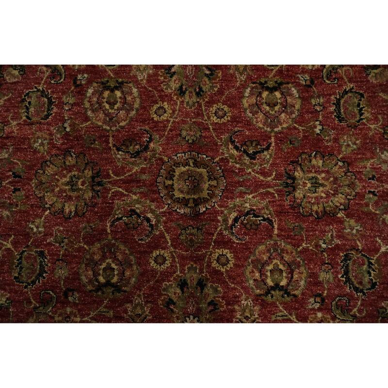 Hand Knotted Oriental 100% Wool Carpet Traditional Geometric Red Peshawar Area Rug - 9' 0'' X 6' 0''