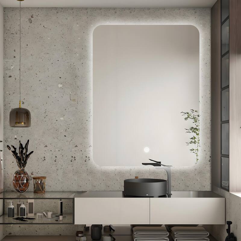 Square Rounded-Corner LED Mirror, both Stylish and Practical
